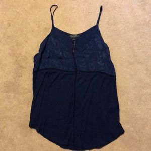 Navy Flowy Tank Top